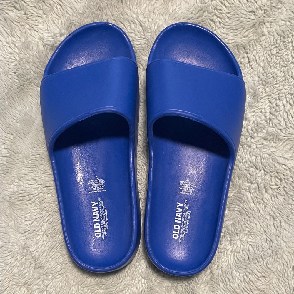 Old Navy Royal Blue Slide Sandals